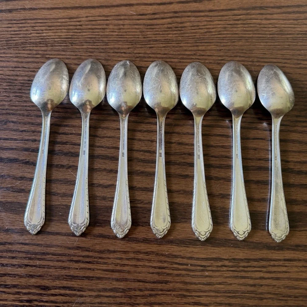 Vtg HOLMES & EDWARDS‎ 1932 Masterpiece Silverplate Teaspoons Set Of 7